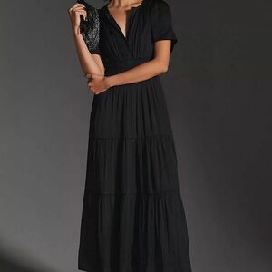 NWT Anthropologie Black Somerset Maxi Dress M